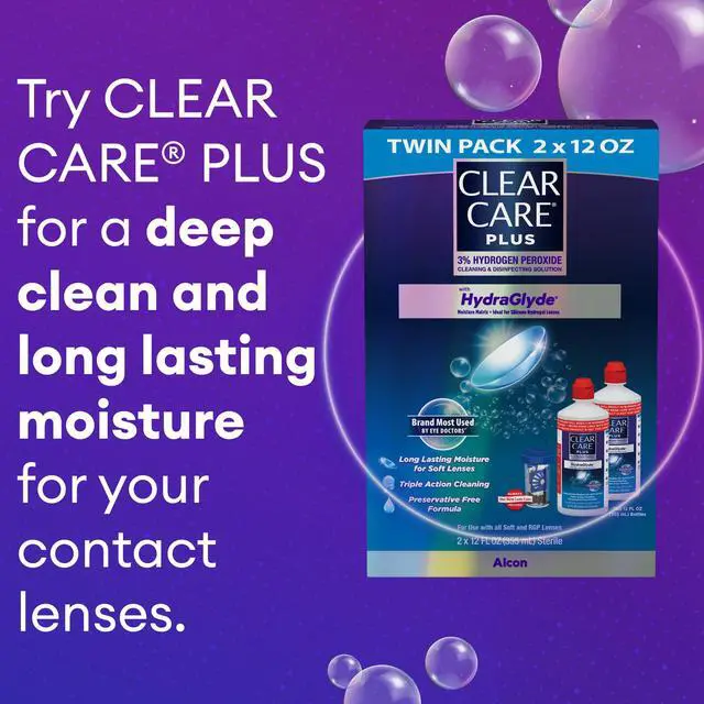Alt view image 5 of 7 - PLUS Cleaning & Disinfecting Contact Lens Solution 12 Oz, 2 Pack