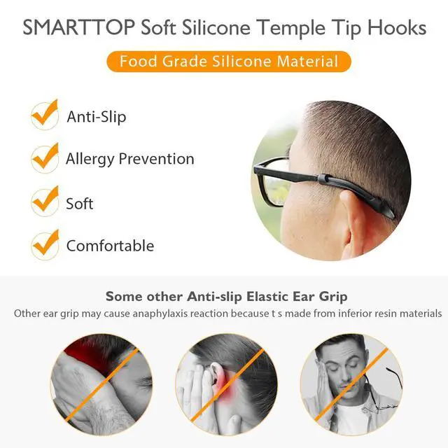 Alt view image 2 of 6 - Eyeglasses Temple Tips Sleeve RetainerGlasses Ear CushionGlasses Ear Grip