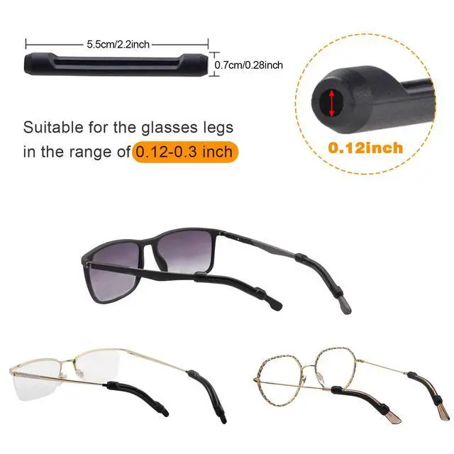 Alt view image 3 of 6 - Eyeglasses Temple Tips Sleeve RetainerGlasses Ear CushionGlasses Ear Grip