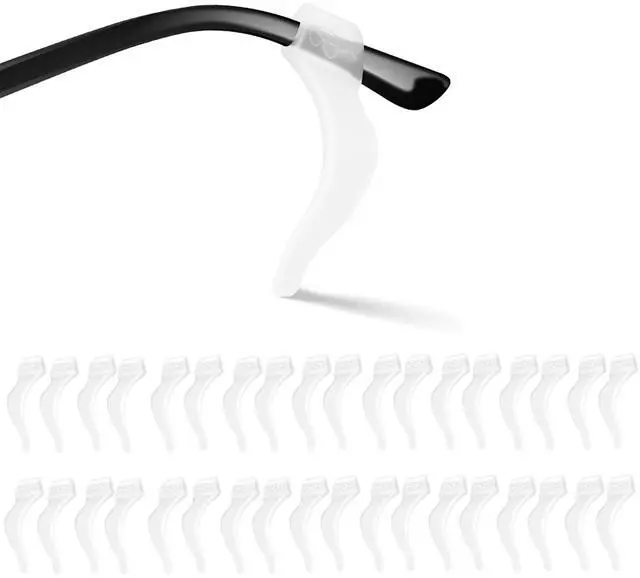 Main image of Eyeglass Ear Grips -20 Pairs eye glasses ear grippers Anti-slip Holder, Silicone Ear Hook, eyeglasses ear grip Sleeve Retainer for Sports Glasses, Sunglasses Reading Glasses