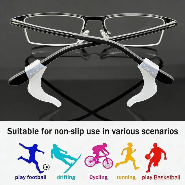 Alt view image 7 of 7 - Soft Silicone Eyeglass Ear Hooks, 10 Pairs of Glasses Anti Slip Grips For Sunglasses, Reading (Clear)