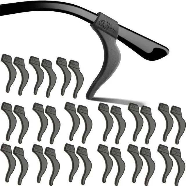 Main image of Glasses Ear Grips, 20 Pairs Kids And Adults Glasses Anti-Slip, Silicone Elastic Eyeglasses Temple Tips Sleeve Retainer, Prevent Eyewear Sunglasses Spectacles Glasses Slipping (Black, L)