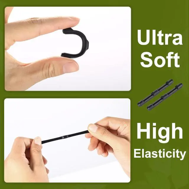 Alt view image 3 of 6 - Eyeglasses Temple Tips, 16 Pairs Silicone Eyeglasses Retainers Sleeve Retainer Anti-Slip Safety Eyewear Retainers Spectacle Stay For Eyeglasses, Sunglasses, Reading Glasses (Black Temple Tip)