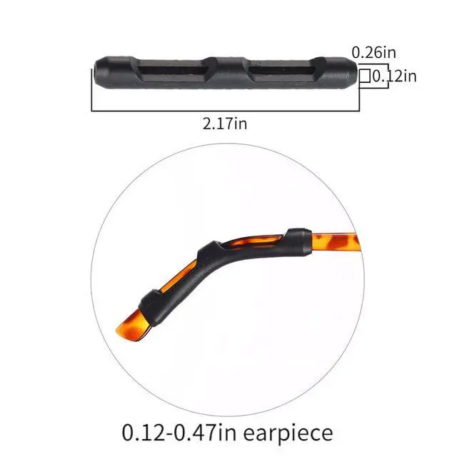 Alt view image 6 of 6 - Eyeglasses Temple Tips, 16 Pairs Silicone Eyeglasses Retainers Sleeve Retainer Anti-Slip Safety Eyewear Retainers Spectacle Stay For Eyeglasses, Sunglasses, Reading Glasses (Black Temple Tip)