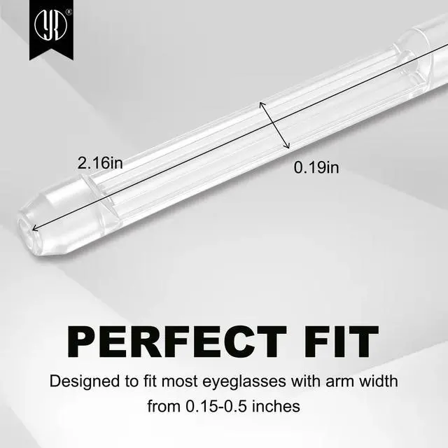 Alt view image 2 of 7 - Soft Silicone Eyeglasses Temple Tips Sleeve Retainer, Anti-Slip Elastic Comfort Eyeglass Ear Grippers for Eyeglasses Sunglasses Reading Glasses Eyewear, 5 pairs - Clear