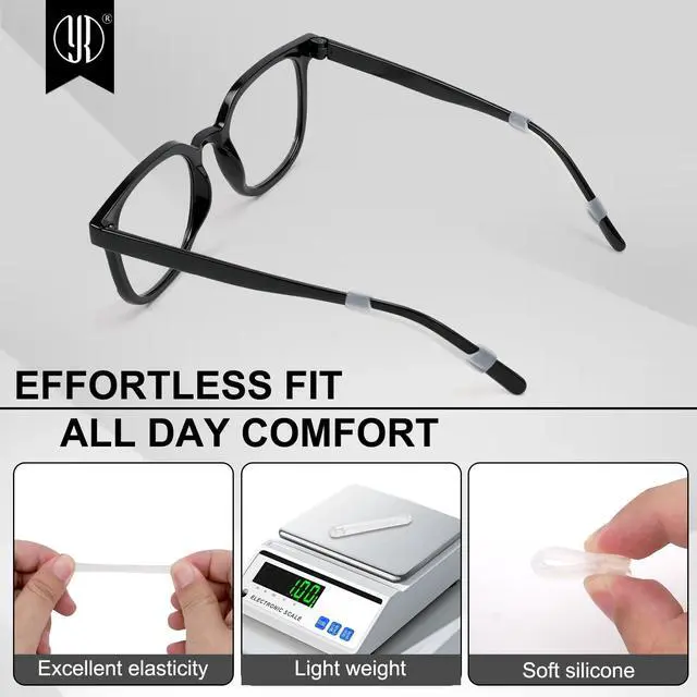 Alt view image 4 of 7 - Soft Silicone Eyeglasses Temple Tips Sleeve Retainer, Anti-Slip Elastic Comfort Eyeglass Ear Grippers for Eyeglasses Sunglasses Reading Glasses Eyewear, 5 pairs - Clear