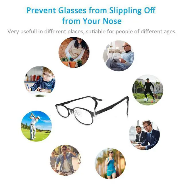 Alt view image 3 of 7 - 12 Pairs Eyeglasses Ear Grips, Anti Slip Eyeglass Retainer, Premium Silicone Ear Hook, Keep Glasses from Slipping Down Your Nose, Simple, Effective Helper for Kids, Adults, Sports, Study & Work
