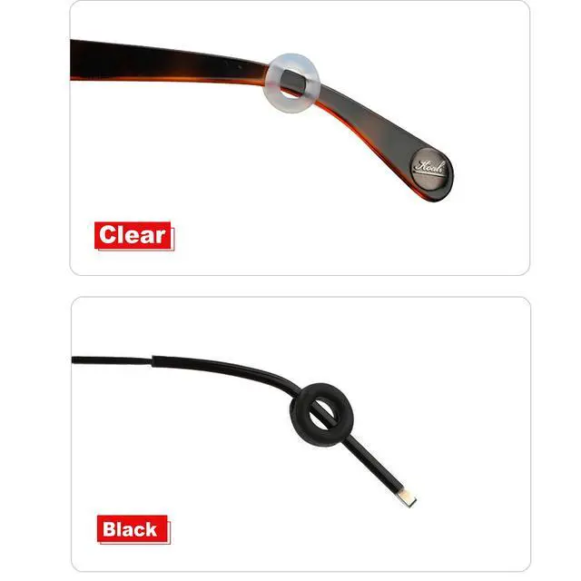 Alt view image 7 of 7 - Glasses Ear Grip, Silicone Ear Hook & Ear Grippers, Anti-Slip Eyeglasses Temple Sleeve Retainer Holder, Accessories for Sports Glasses, Sunglasses, Reading Glasses, 12 Pairs (Black,Clear)
