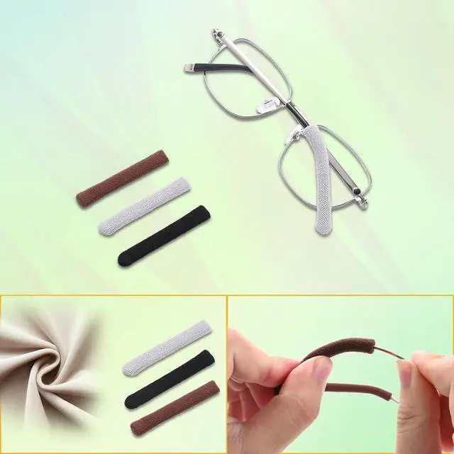 Alt view image 4 of 7 - Soft Knitting Cotton Glasses Ear Cushion - Black 3 Pairs