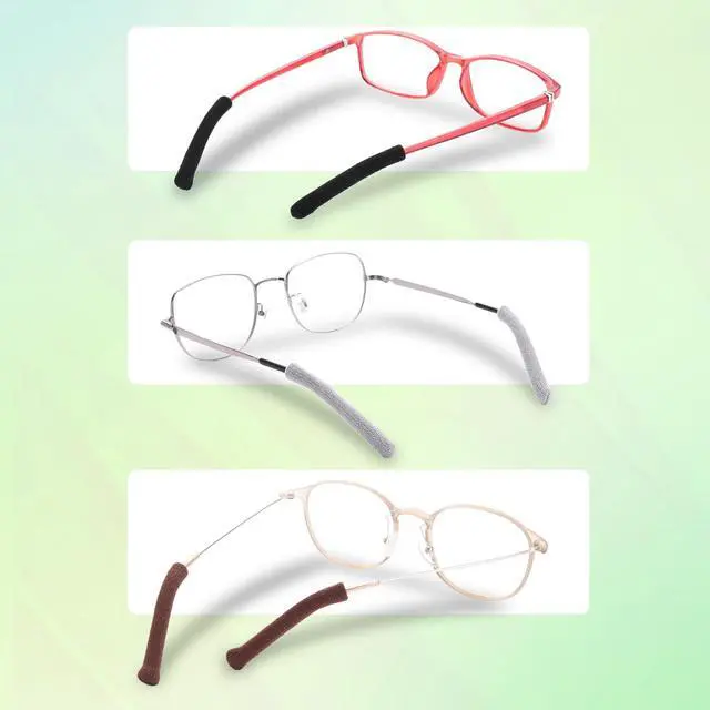 Alt view image 7 of 7 - Soft Knitting Cotton Glasses Ear Cushion - Black 3 Pairs