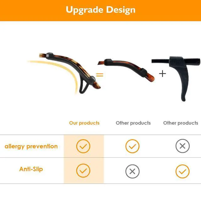 Alt view image 2 of 7 - Eyeglasses Ear Grips Sleeve- anti slip eyewear retainerGlasses Ear Cushion