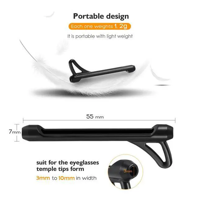 Alt view image 3 of 7 - Eyeglasses Ear Grips Sleeve- anti slip eyewear retainerGlasses Ear Cushion