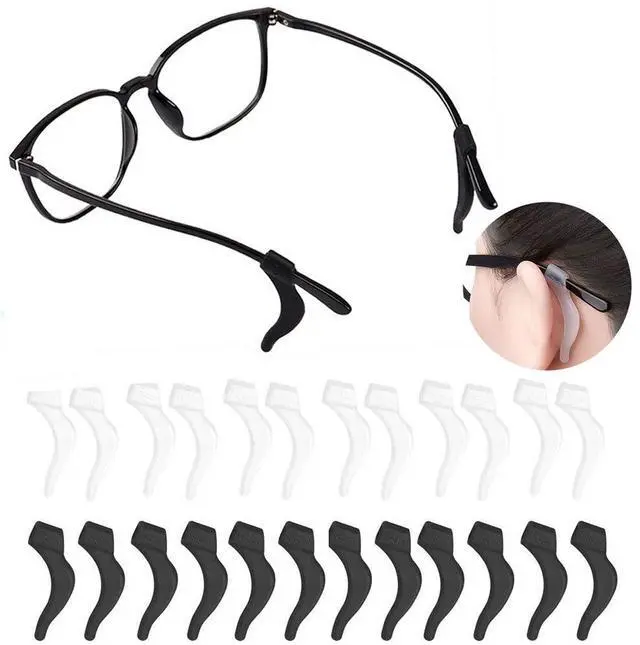 Main image of HKIDEE Eyeglass Ear Grip, Anti - Slip Comfortable Silicone Elastic Eyeglasses Retainers For Sunglasses Reading Glasses Eyewear, Sport Eyeglass Strap, 12 Pairs