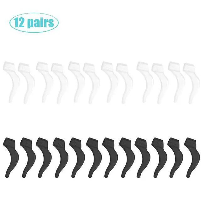 Alt view image 2 of 6 - HKIDEE Eyeglass Ear Grip, Anti - Slip Comfortable Silicone Elastic Eyeglasses Retainers For Sunglasses Reading Glasses Eyewear, Sport Eyeglass Strap, 12 Pairs