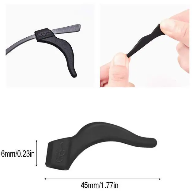 Alt view image 3 of 6 - HKIDEE Eyeglass Ear Grip, Anti - Slip Comfortable Silicone Elastic Eyeglasses Retainers For Sunglasses Reading Glasses Eyewear, Sport Eyeglass Strap, 12 Pairs