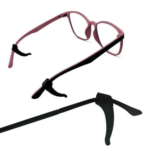 Alt view image 6 of 6 - 20 Pairs Black Glasses Ear Grip, Comfortable Silicone Elastic Eyeglasses Temple Tips Sleeve Retainer, Silicone Ear Hook - for Eyewear Glasses, Sports Eyeglasses