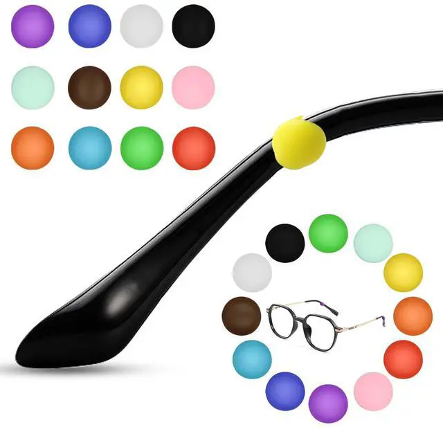 Main image of 12-Pair Eyeglass Ear Grips - Non-Slip, Silicone Ear Cushions for Eyeglasses, Reading Glasses, Sunglasses (12 Colors)