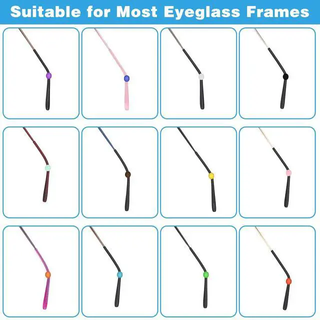 Alt view image 3 of 7 - 12-Pair Eyeglass Ear Grips - Non-Slip, Silicone Ear Cushions for Eyeglasses, Reading Glasses, Sunglasses (12 Colors)