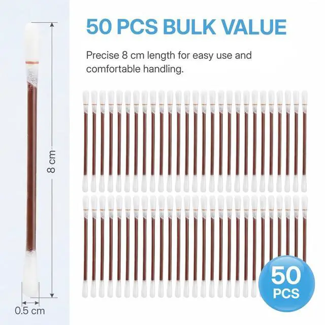 Alt view image 2 of 7 - 50 Pcs Cotton Iodine Swabs Individually Wrapped Disposable Iodophor Swabsticks Medical Sanitary First Aid Kit Emergency Care Safety Home Travel Use