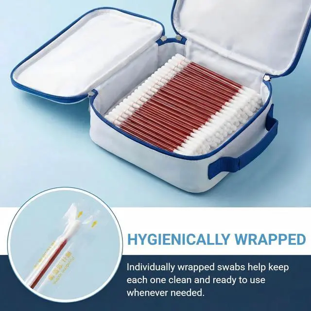 Alt view image 6 of 7 - 50 Pcs Cotton Iodine Swabs Individually Wrapped Disposable Iodophor Swabsticks Medical Sanitary First Aid Kit Emergency Care Safety Home Travel Use
