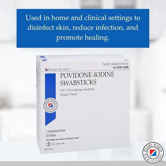 Alt view image 2 of 5 - 10% Povidone Iodine Swabstick 1's, Sterile Antiseptic, 25 Ct