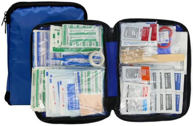 Main image of 298 Piece All-Purpose Emergency First Aid Kit for Home, Office, Car, Apartment, Dorm, and Camping, Travel-Friendly Compact Pouch Fits in Backpacks, Suitcases, Cabinets, and Drawers