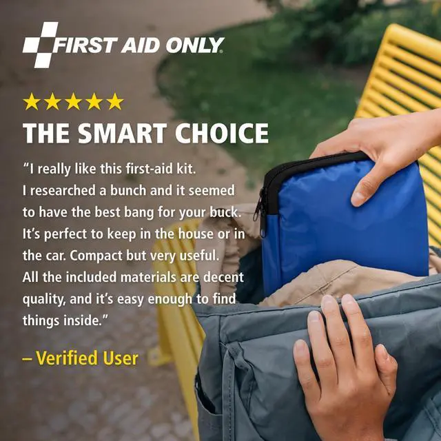 Alt view image 6 of 6 - 298 Piece All-Purpose Emergency First Aid Kit for Home, Office, Car, Apartment, Dorm, and Camping, Travel-Friendly Compact Pouch Fits in Backpacks, Suitcases, Cabinets, and Drawers