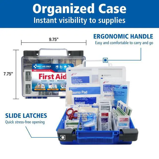Alt view image 2 of 6 - 91248 OSHA-Compliant First Aid Kit, All-Purpose 50-Person Emergency First Aid Kit for Business, Worksite, Home, and Car, 260 Pieces