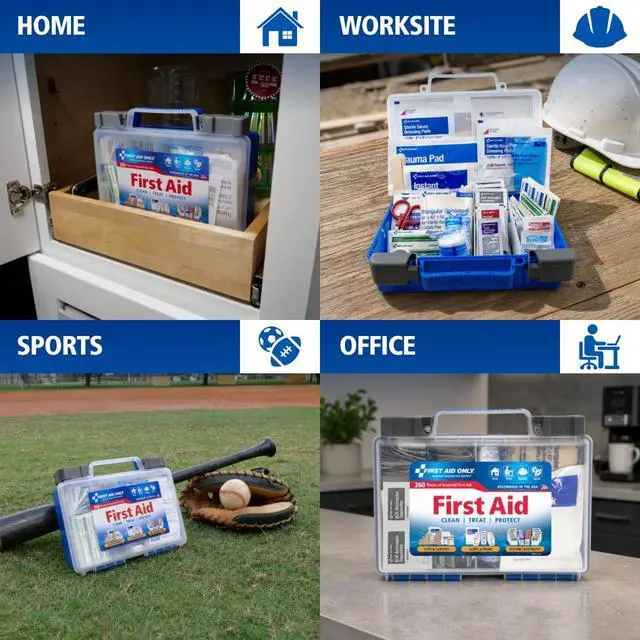 Alt view image 3 of 6 - 91248 OSHA-Compliant First Aid Kit, All-Purpose 50-Person Emergency First Aid Kit for Business, Worksite, Home, and Car, 260 Pieces