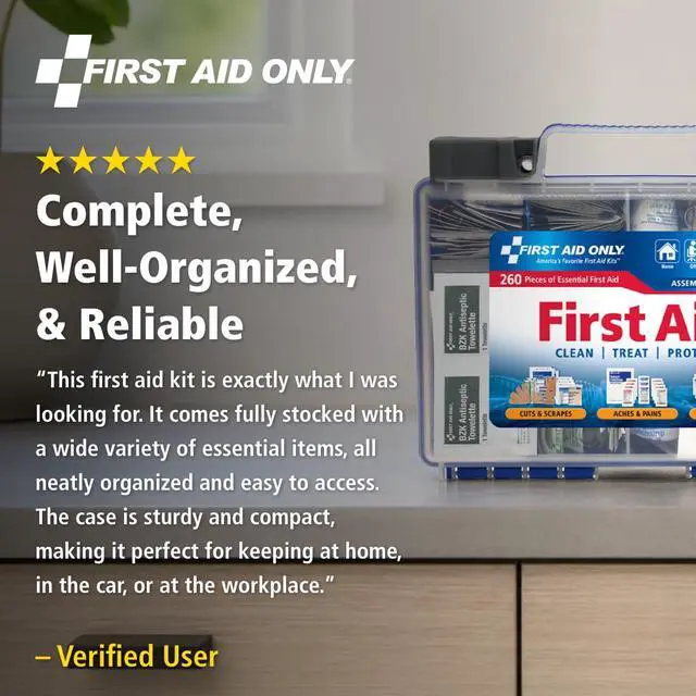 Alt view image 6 of 6 - 91248 OSHA-Compliant First Aid Kit, All-Purpose 50-Person Emergency First Aid Kit for Business, Worksite, Home, and Car, 260 Pieces