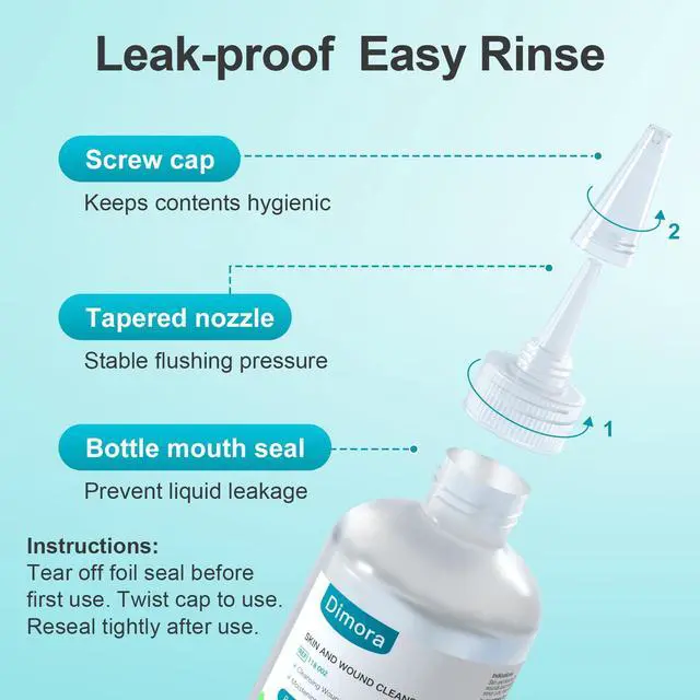 Alt view image 7 of 7 - Wound Cleanser Skin Rinsing Wash First Aid Solution 8 oz