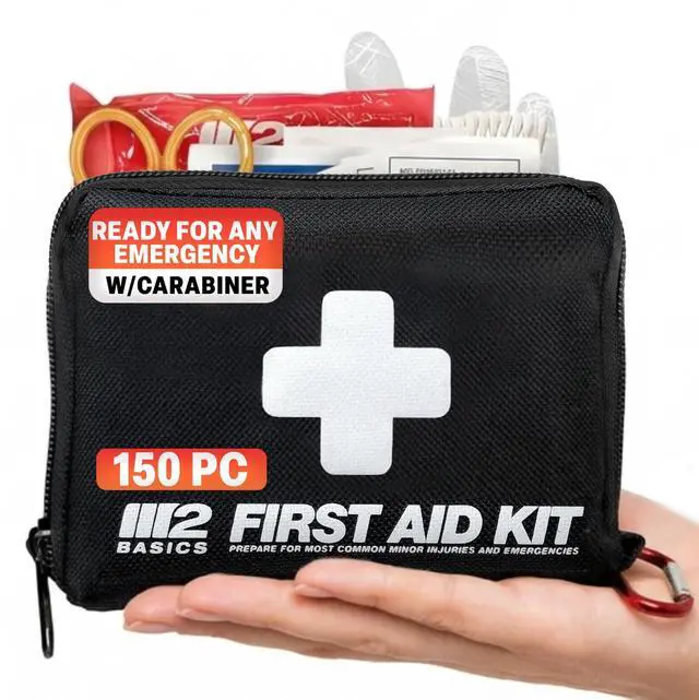 Main image of 150 Piece Premium First Aid Kit, Compact Bag for Purse & Travel