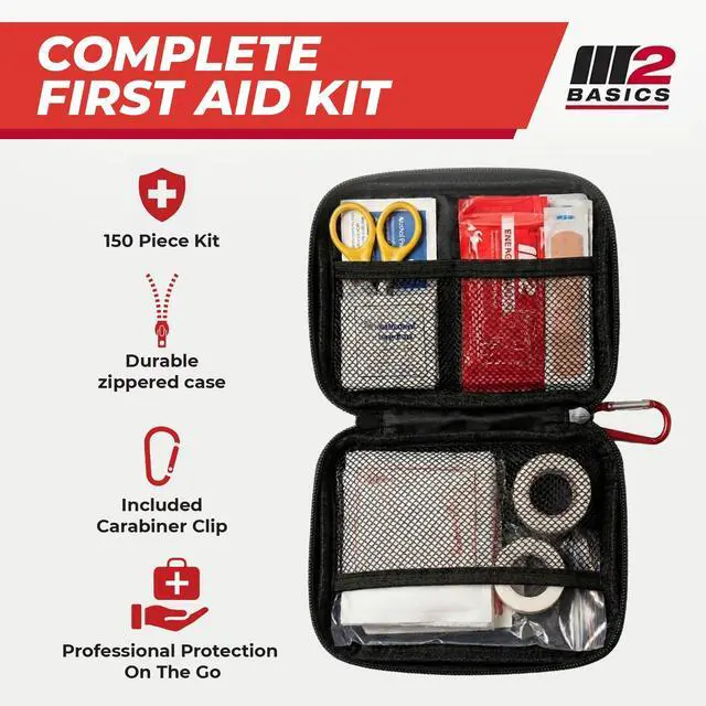 Alt view image 2 of 7 - 150 Piece Premium First Aid Kit, Compact Bag for Purse & Travel