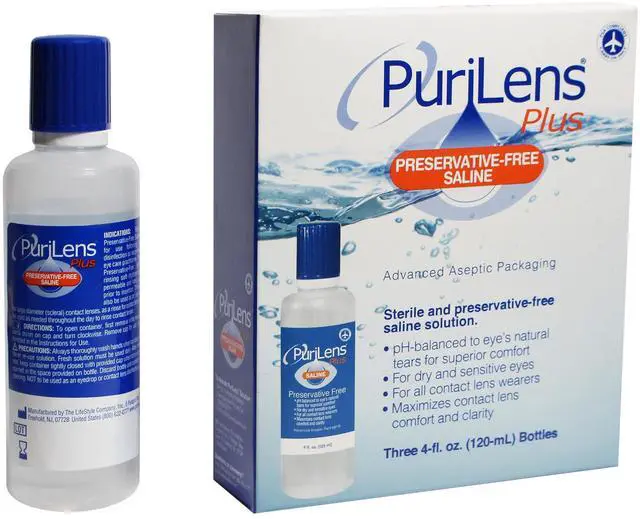 Main image of Plus Preservative-Free Contact Lens Saline 120ml (4 fl. oz.) 3 Pack