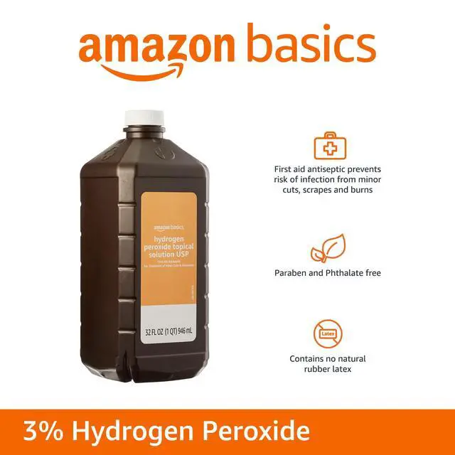Alt view image 2 of 2 - Hydrogen Peroxide Topical Solution USP, First Aid Antiseptic for Cuts, Scrapes and Wound Disinfection, 32 fl oz, 1-Pack