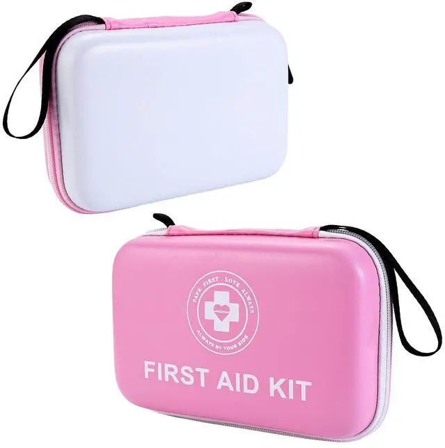 Main image of Premium First Aid Kit - 305 Piece Dual-Color Emergency Kit with Hard Shell & Fluorescent Interior Coating, Compact Survival Kit for Home, Car, Travel, Hiking & Outdoor (Pink/White)
