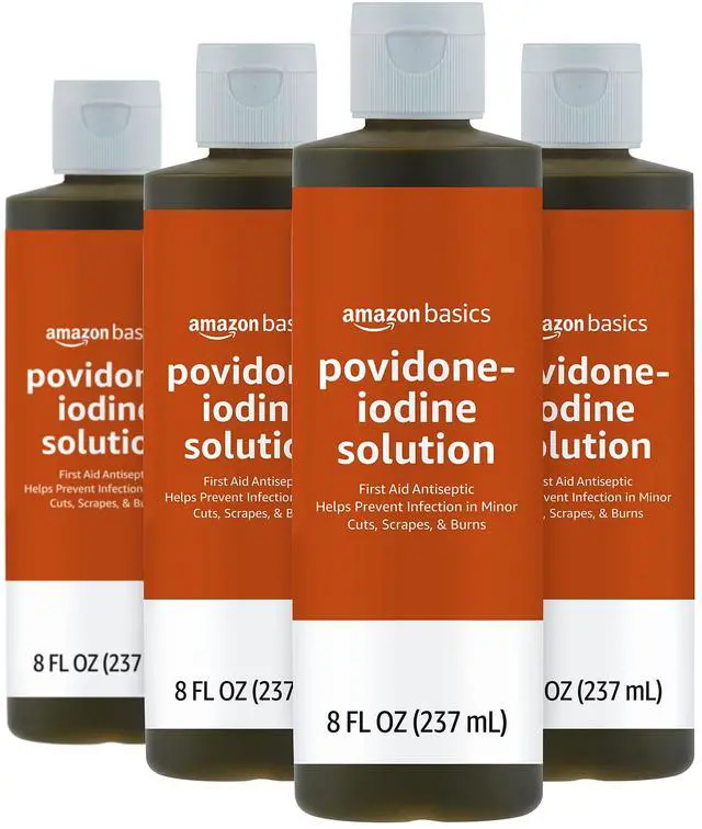Main image of First Aid Antiseptic, 10% Povidone Iodine Solution, 8 Fl Oz, Pack of 4