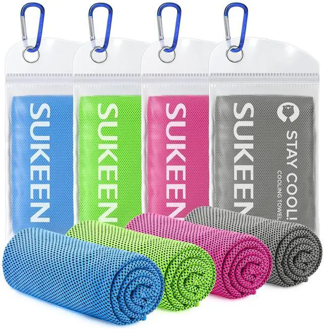 Main image of 4 Pack Cooling Towels (40"x12") for Neck and Face Instant Cooling
