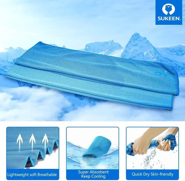 Alt view image 2 of 7 - 4 Pack Cooling Towels (40"x12") for Neck and Face Instant Cooling