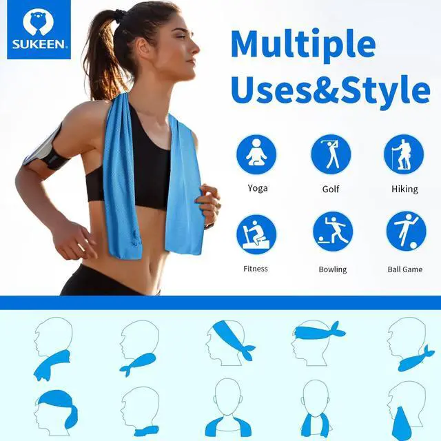 Alt view image 4 of 7 - 4 Pack Cooling Towels (40"x12") for Neck and Face Instant Cooling