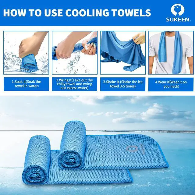 Alt view image 3 of 7 - 4 Pack Cooling Towels (40"x12") for Neck and Face Instant Cooling
