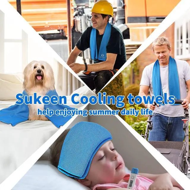 Alt view image 7 of 7 - 4 Pack Cooling Towels (40"x12") for Neck and Face Instant Cooling