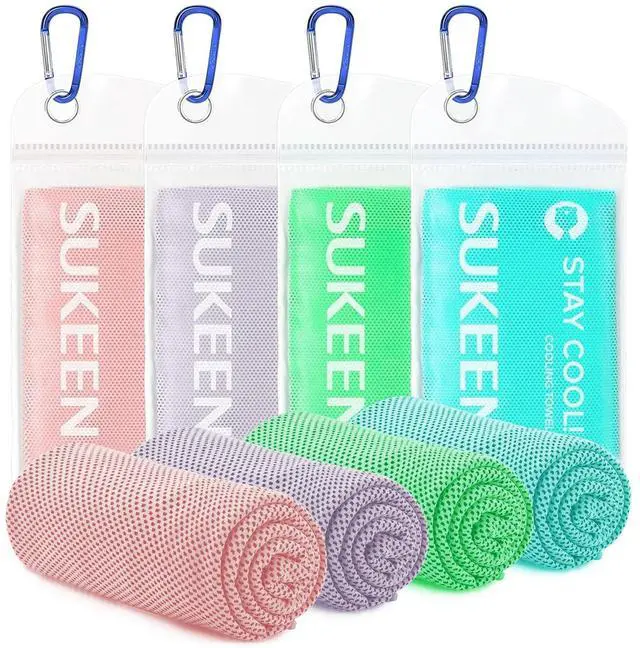 Main image of 4 Pack Cooling Towels (40"x12") for Neck and Face, Cooling Neck Wraps, Breathable Cooling Towel for Hot Weather, Sweat Towels for Yoga, Sports, Golf, Gym, Camping, Running, Fitness, Workout