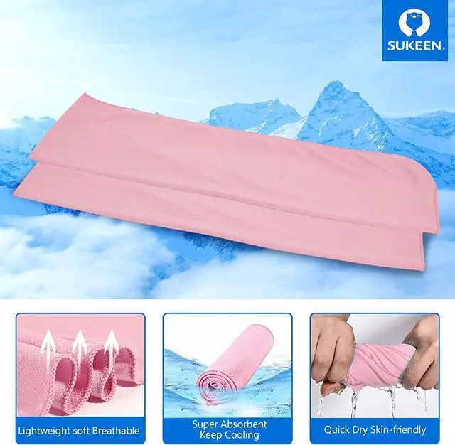 Alt view image 2 of 7 - 4 Pack Cooling Towels (40"x12") for Neck and Face, Cooling Neck Wraps, Breathable Cooling Towel for Hot Weather, Sweat Towels for Yoga, Sports, Golf, Gym, Camping, Running, Fitness, Workout
