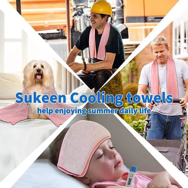 Alt view image 5 of 7 - 4 Pack Cooling Towels (40"x12") for Neck and Face, Cooling Neck Wraps, Breathable Cooling Towel for Hot Weather, Sweat Towels for Yoga, Sports, Golf, Gym, Camping, Running, Fitness, Workout