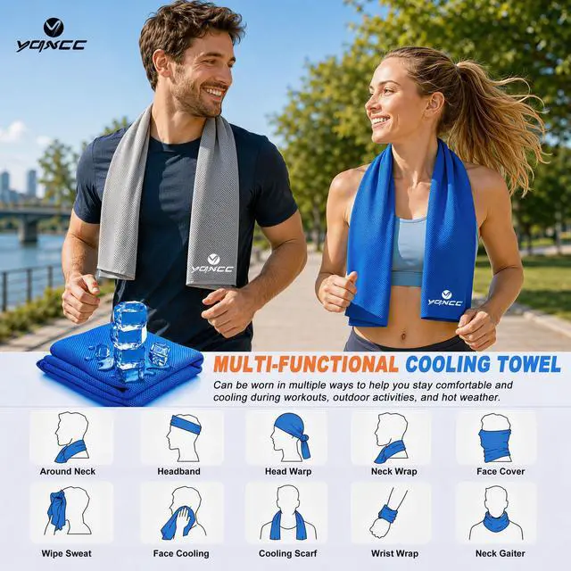 Alt view image 4 of 7 - 4 Pack Cooling Towels 40"x12", Cold Cool for Neck & Face
