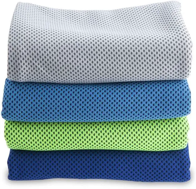 Alt view image 4 of 6 - 4 Packs 40"x 12" Microfiber Cooling Towel, Temperature Regulating, Multicolor, 4 Count, Sports/Workout