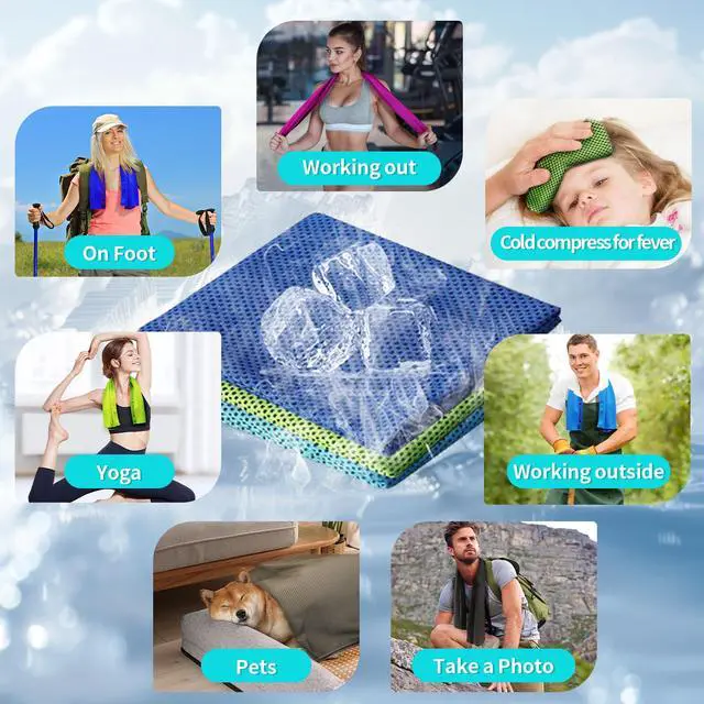 Alt view image 6 of 7 - Cooling Towel (40"x12") - for Neck/Face, Ice Towel,Chilly Towel, Cooling Neck Wraps for Hot Weather Instant Chill, Soft Microfiber for Yoga, Gym, Golf, Running,Workout, Outdoor Sports, Hiking