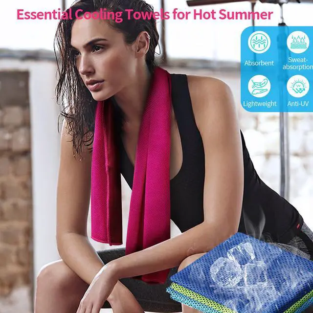 Alt view image 5 of 7 - Cooling Towel (40"x12") - for Neck/Face, Ice Towel,Chilly Towel, Cooling Neck Wraps for Hot Weather Instant Chill, Soft Microfiber for Yoga, Gym, Golf, Running,Workout, Outdoor Sports, Hiking