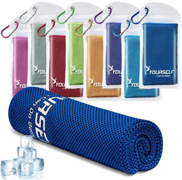 Main image of Cooling Towel for Instant Relief Cool Bowling Fitness Yoga Towel-40 x12 Use as Cooling Neck Headband Bandana Scarf,Stay Cool for Travel Camping Golf Football &Outdoor Sport(Dark Blue)